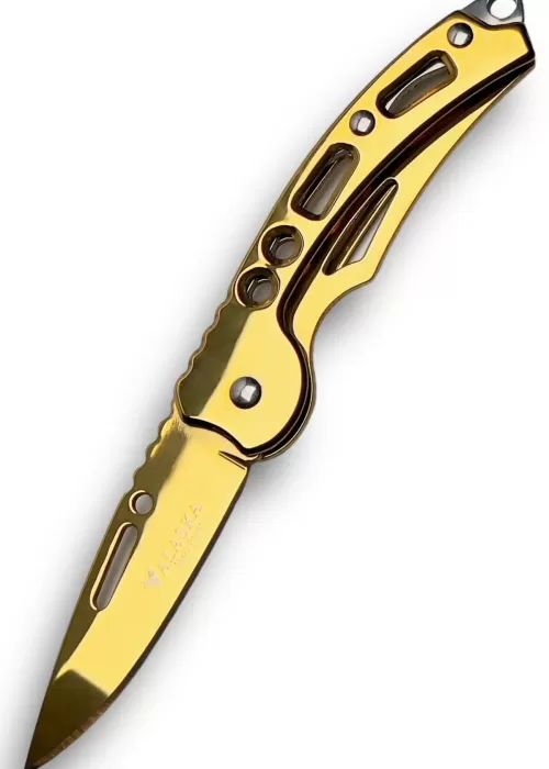 SİLAHSAN SDR-10 Mini Gold Çakı Altın Renk Paslanmaz Çelik Anahtarlık Çakı 15cm